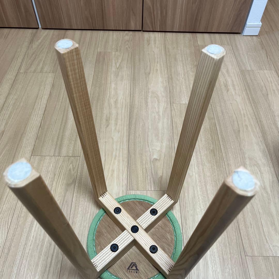 TAKUMI 匠工芸　緑色 円形スツール　マッシュルームスツール