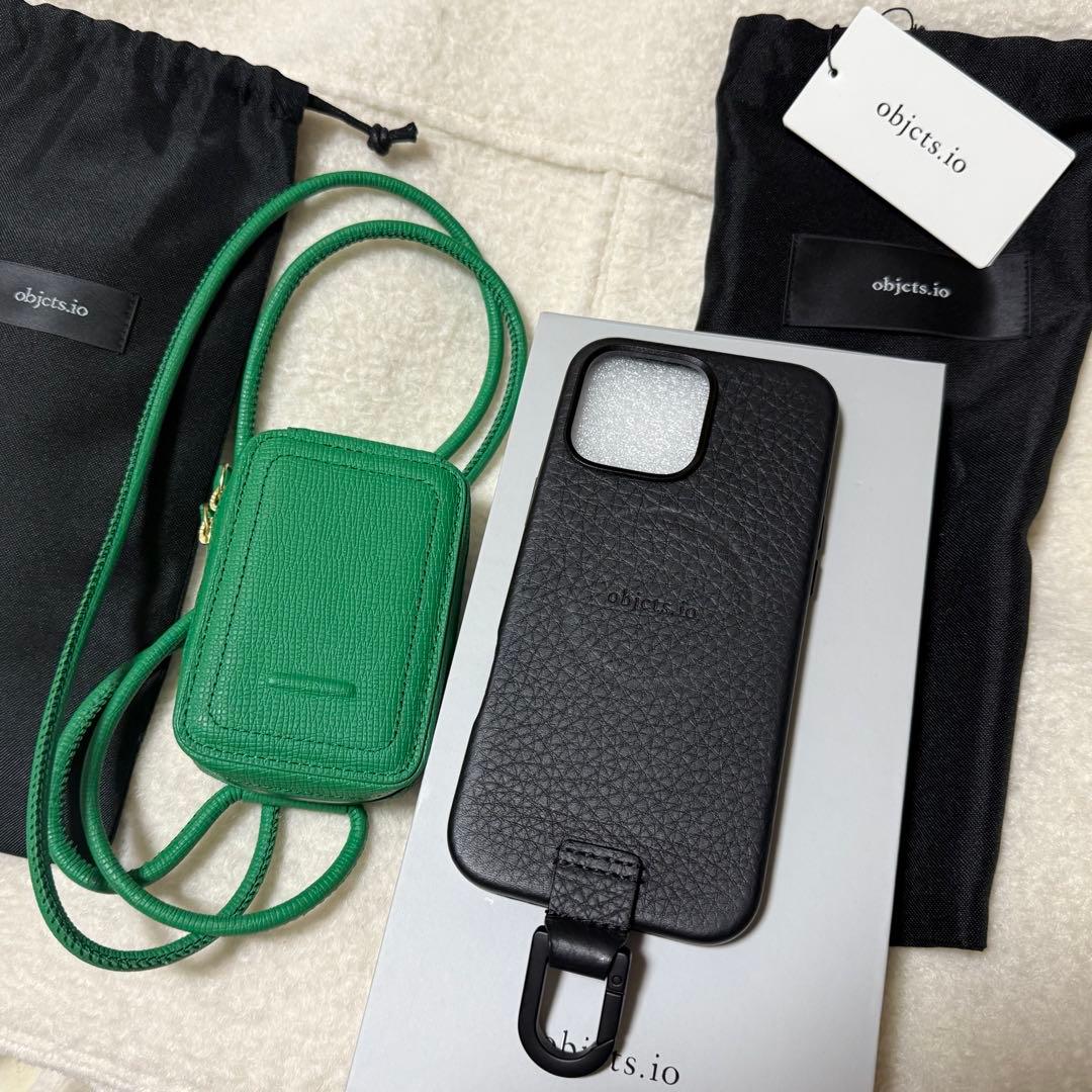 objcts.io スマホショルダー16promax ストラップ付きiPhone
