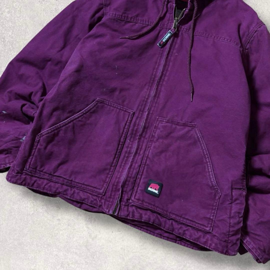 ぽ古着ダックパーカーアクティブジャケット短丈90s裏ボアジップフーディース