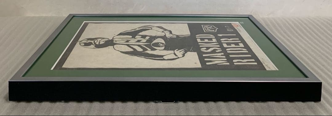 仮面ライダー1号×ヤマグチノリカズ 木版画 限定100 額入　バンダイ 額装