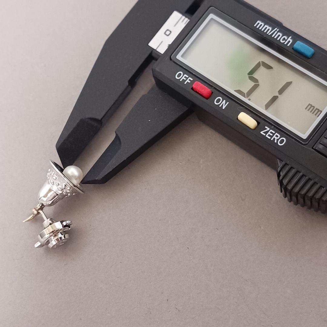 【良品】TASAKI タサキ ピンブローチ タイピン ベル K18 シルバー