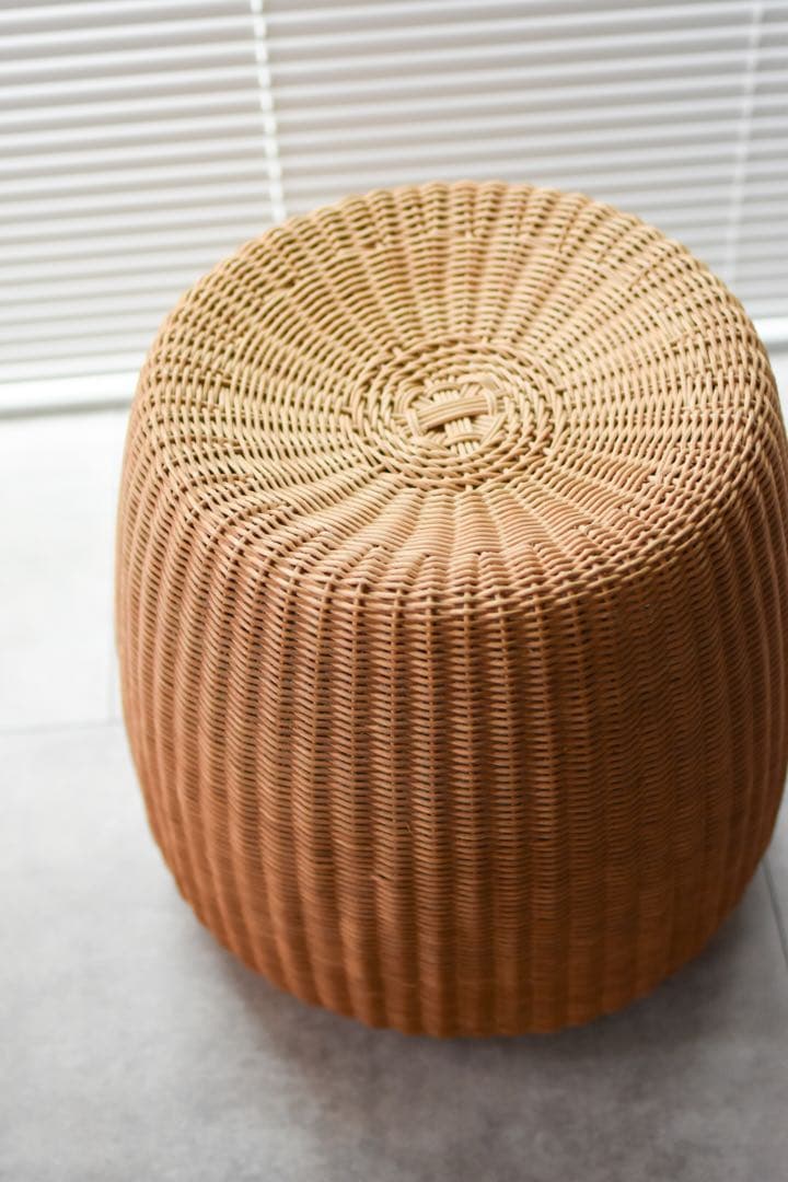 ラタン 円筒形スツール　剣持勇　ラタンスツール