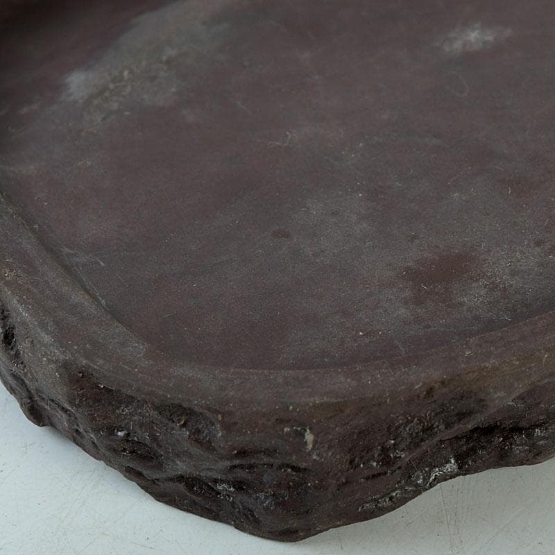 中国　書道具　花鳥彫　端渓硯　唐木箱　C　9599