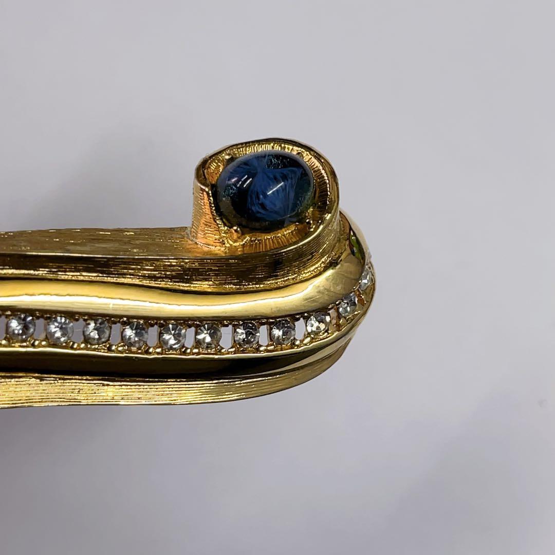 ヴィンテージ Givenchy ゴールド ラインストーン ブローチ 赤 ブルー