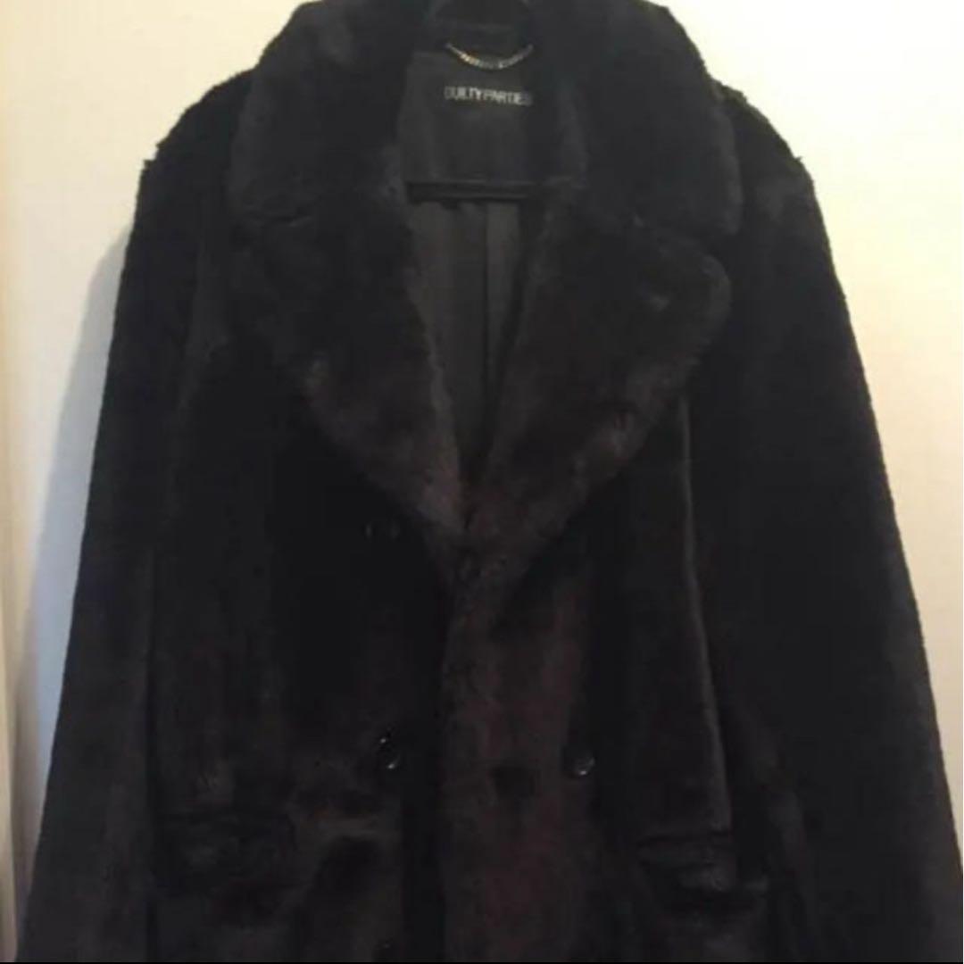 b*2様 ワコマリア ファーダブルブレスト コート XL 黒 美品