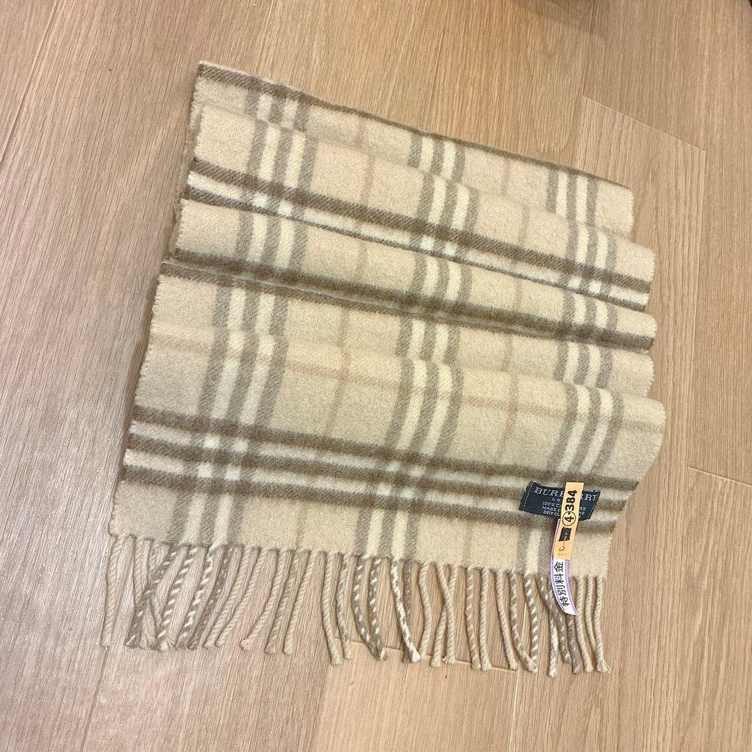 クリーニング済【極美品】BURBERRY LONDON カシミヤ100％マフラー