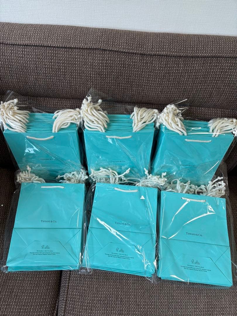 現行品　新品未使用ティファニー ショッピング紙袋60枚セット（20x25cm）