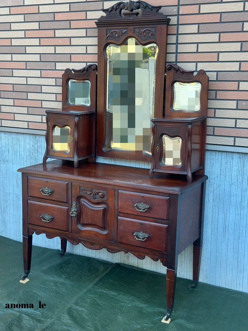 5008【パーラーキャビネット】英国アンティーク　ドレッシングチェスト