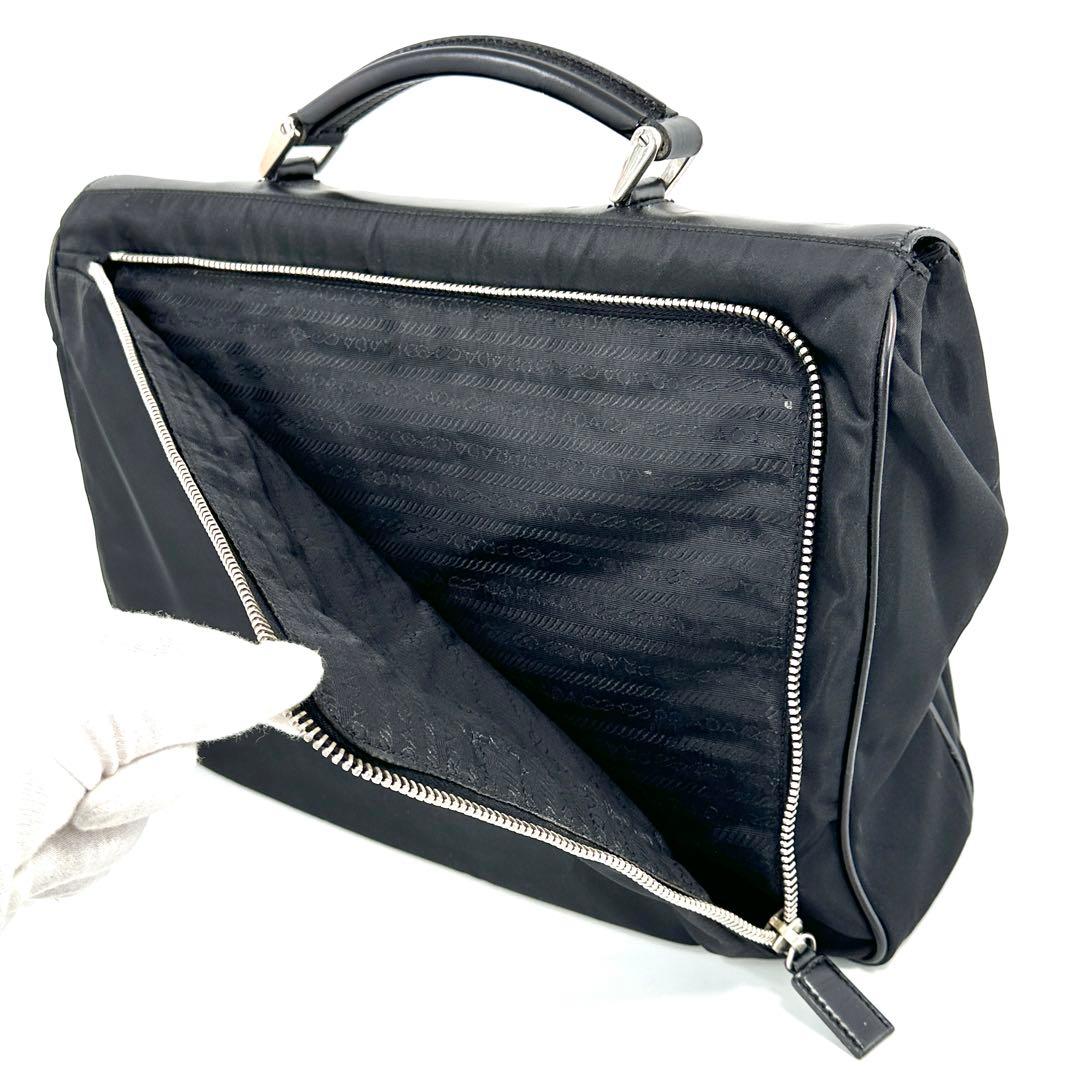 PRADA プラダ ビジネスバッグ ナイロン×レザー ブリーフケース ブラック