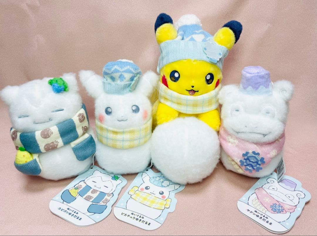 新品タグ付き　ポケモン ゆきだるま ピカチュウ ヤドン カビゴン　4体セット
