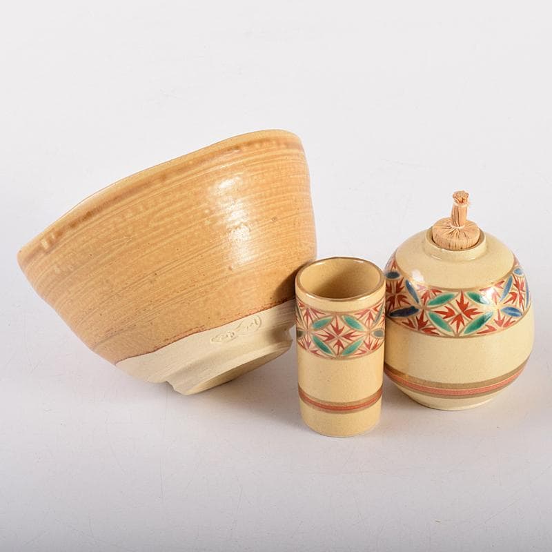 eyeknow74 　利休茶箱　棗　茶碗　八点一式　仕覆付　V　R7661