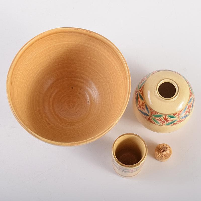 eyeknow74 　利休茶箱　棗　茶碗　八点一式　仕覆付　V　R7661