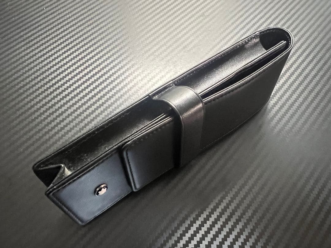 未使用に近い モンブラン ペンケース シエナ 2本差し ブラック