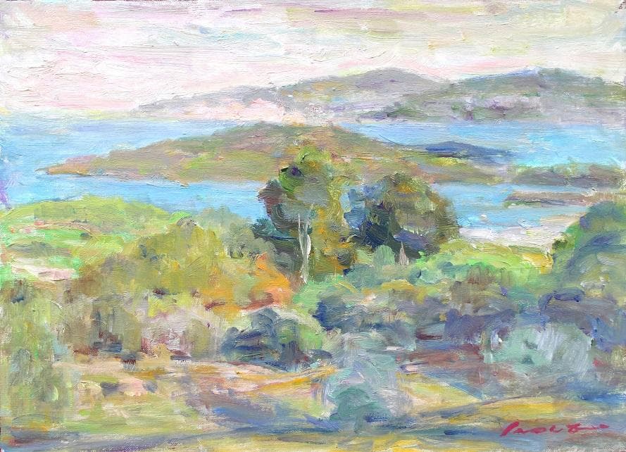 井上司「牛窓オリーブ園」油彩画 P8