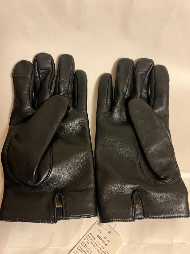 COACH ブラック レザー手袋 保存袋付き