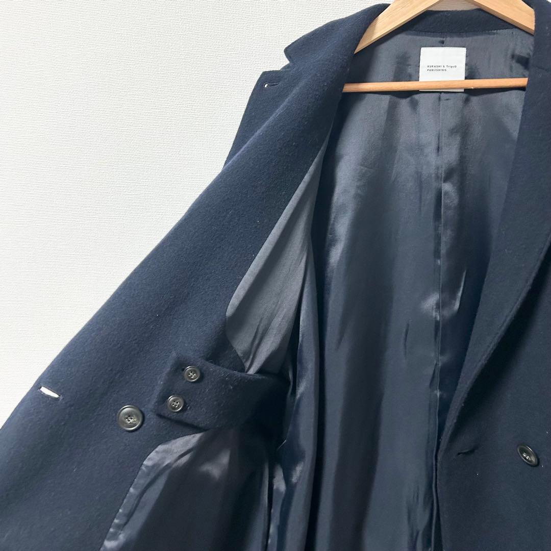 北欧、暮らしの道具店　3WAYアレンジ襟のかろやかチェスターコート　ネイビー