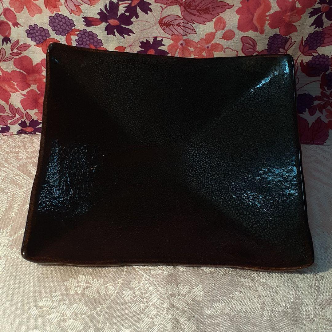 本日限定値引き❤️故、加藤　仁　作　油滴天目平皿