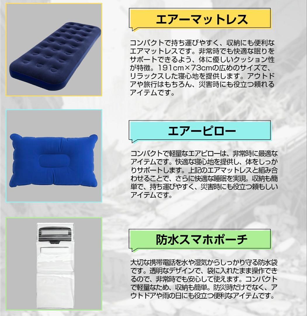 【新品】防災リュック 防災士監修 非常用持ち出しセット 47点セット 1人用