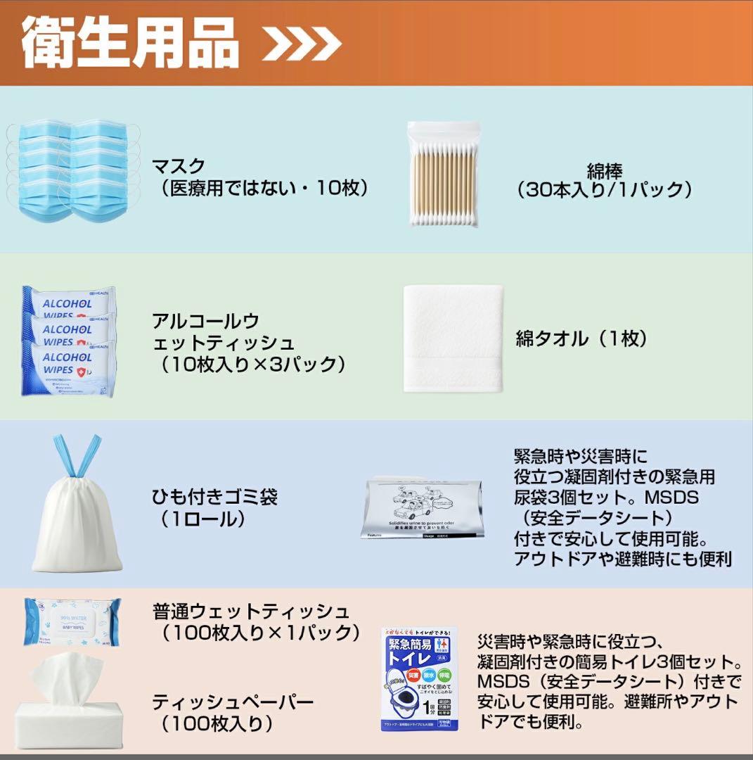 【新品】防災リュック 防災士監修 非常用持ち出しセット 47点セット 1人用