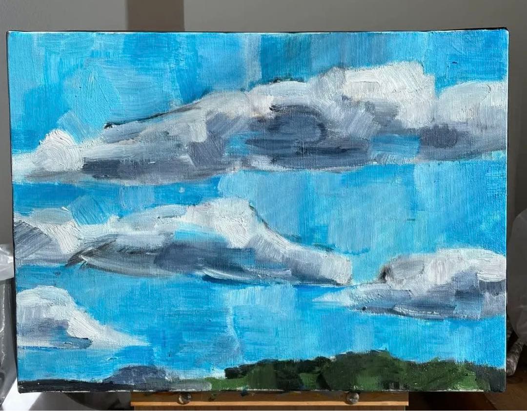 【絵画】青空の中の雲