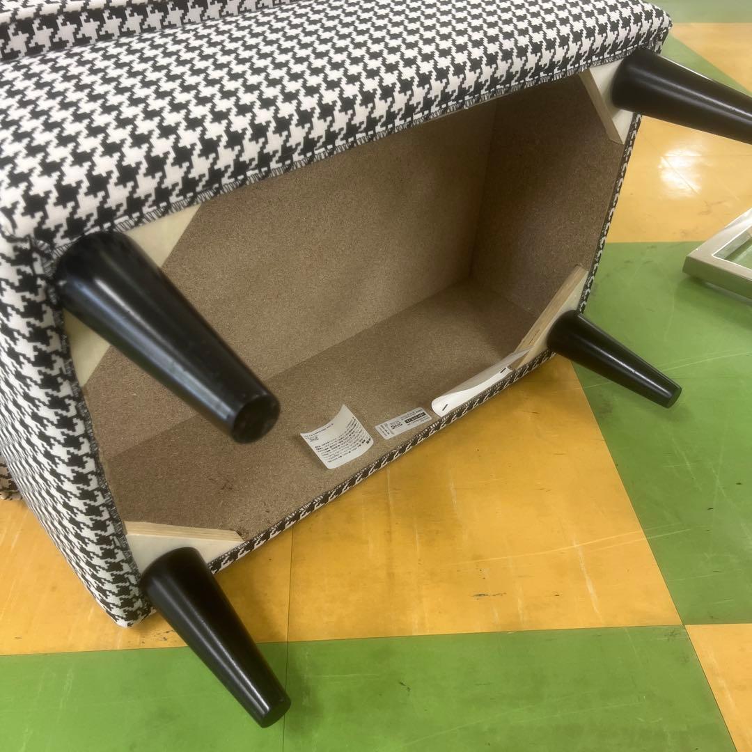 【IKEA】STRANDMON ストランドモン　オットマン　千鳥柄
