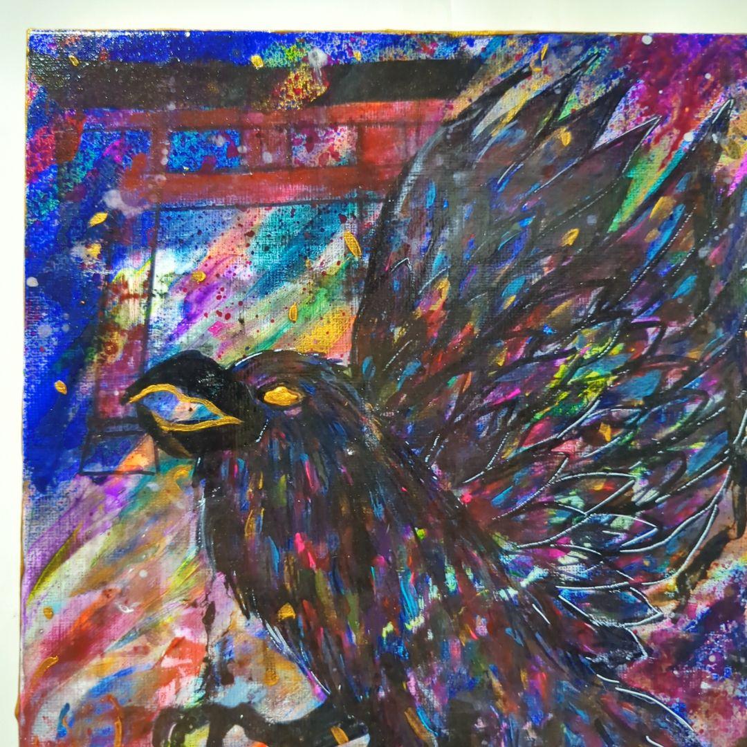 【一点物/原画】八咫烏と鳥居【F3号】【一点物/原画】