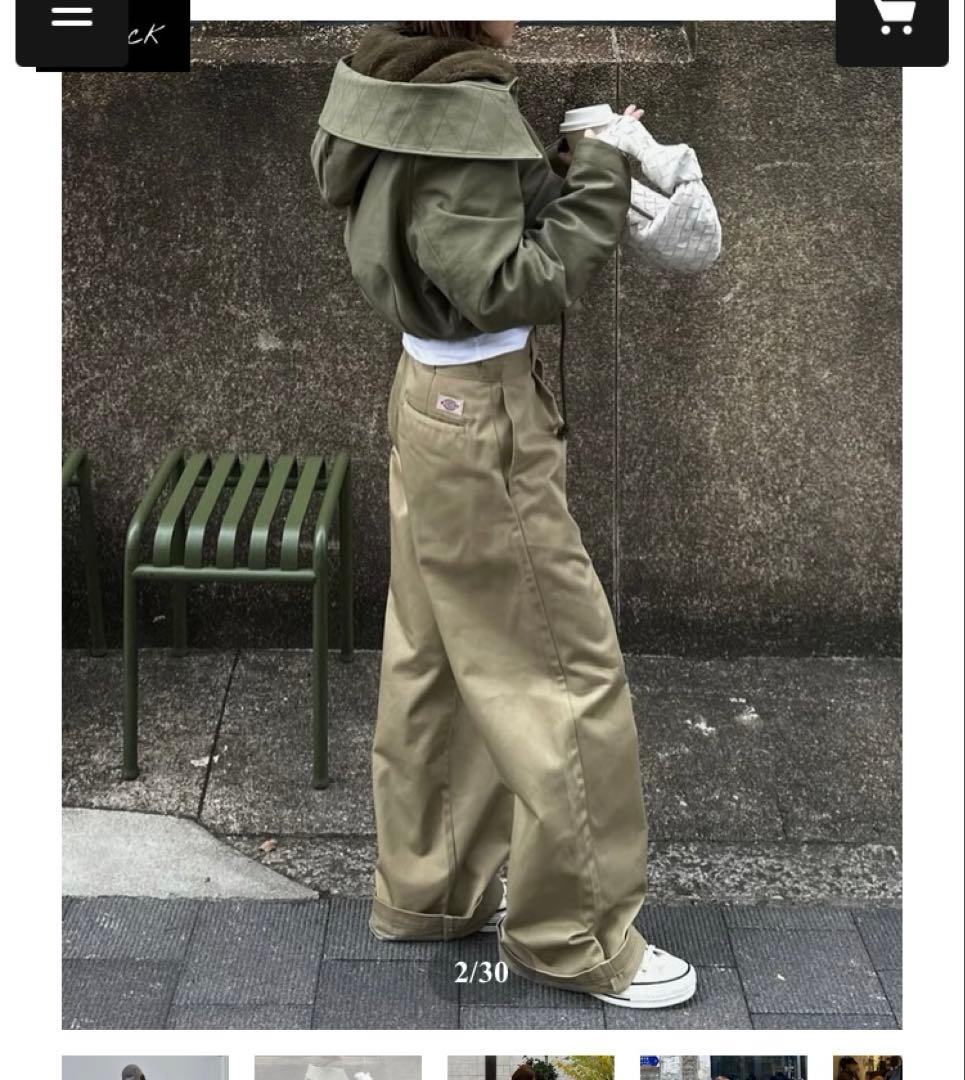 オクスン　ok.soon×dickies wide chino pants S