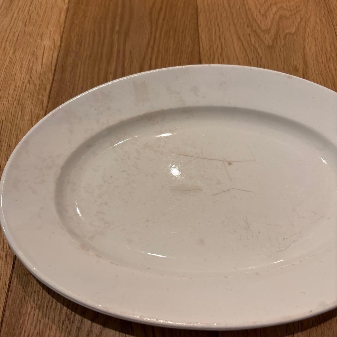 ボルドー窯 フランス アンティーク オーバル リムプレート