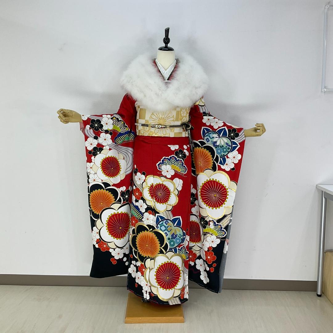 りんご　お振袖フルセット　新品オーダーメイド　ショール　ゾーリバッグ