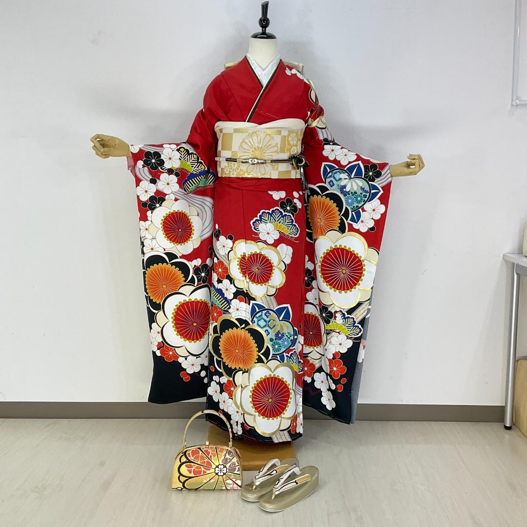 りんご　お振袖フルセット　新品オーダーメイド　ショール　ゾーリバッグ