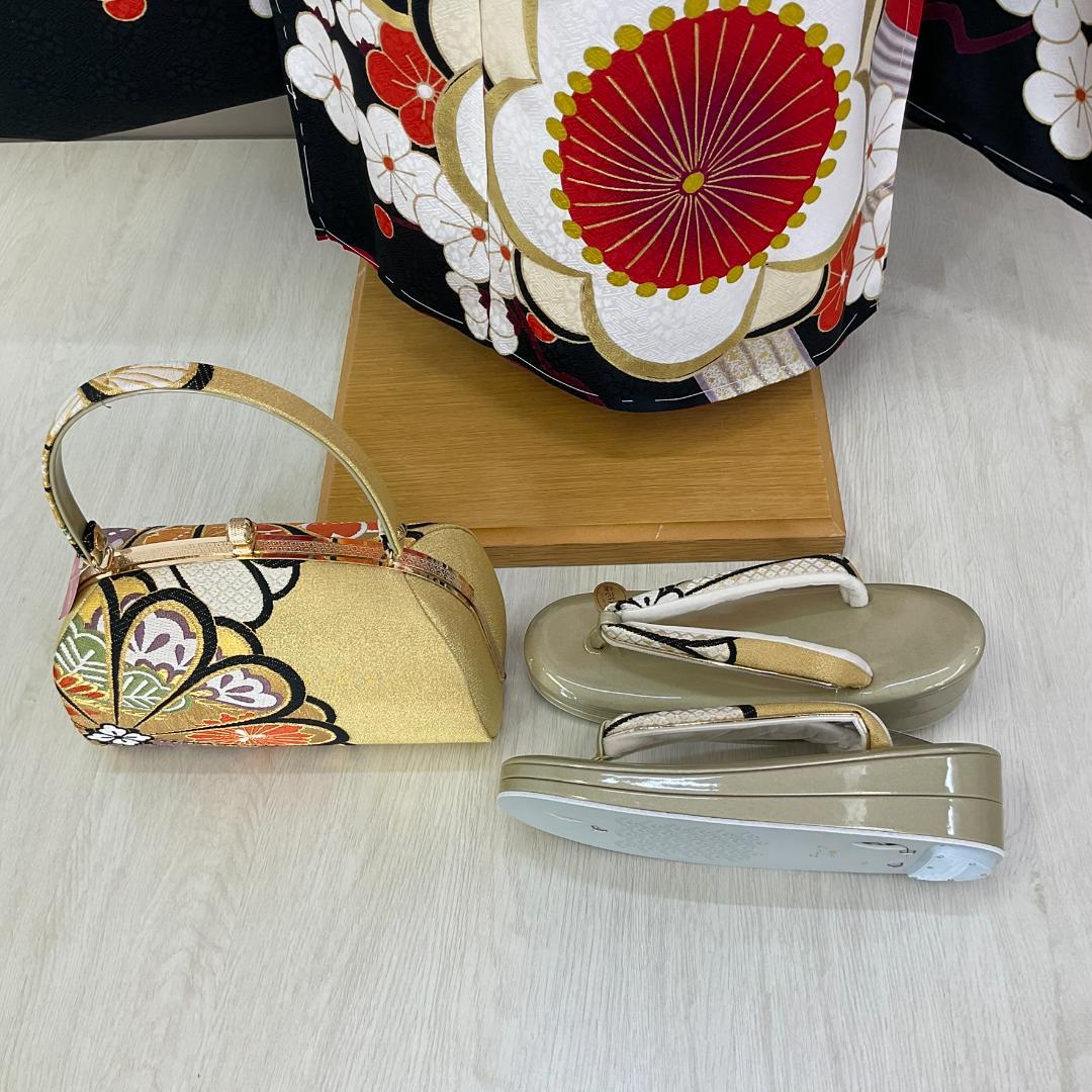 りんご　お振袖フルセット　新品オーダーメイド　ショール　ゾーリバッグ