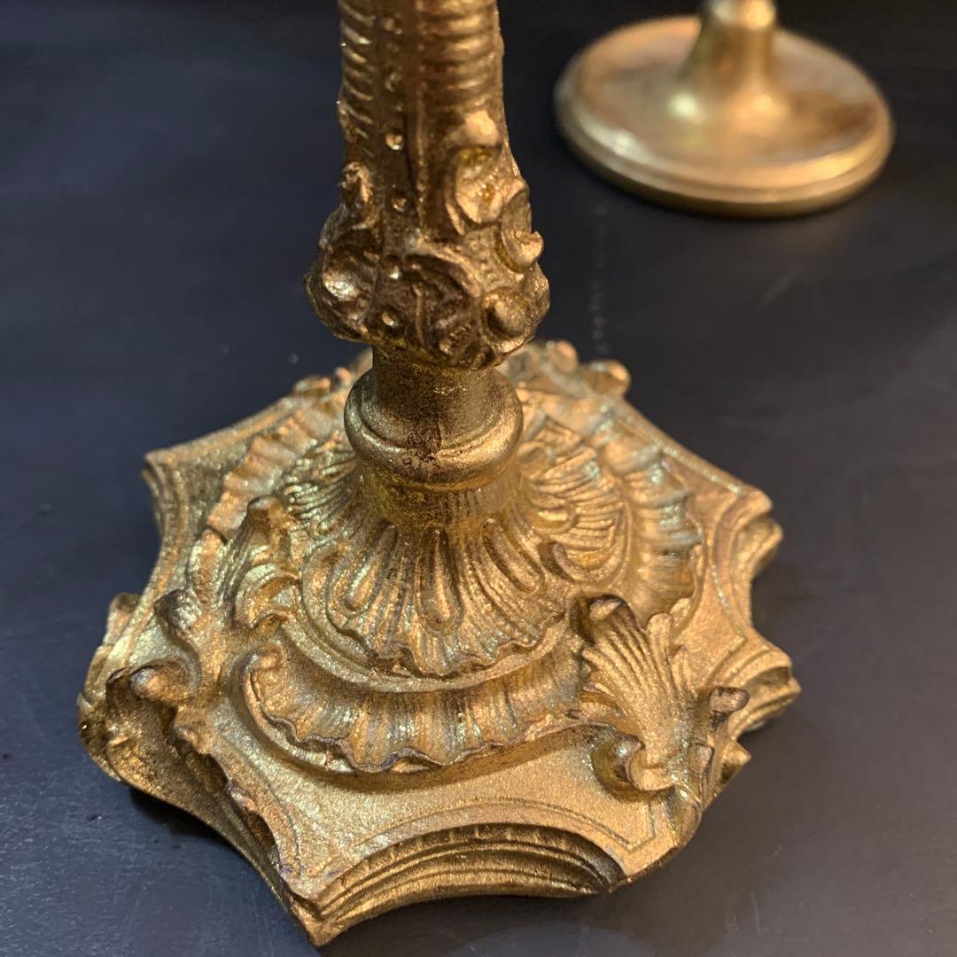 ☆未使用品☆置き時計＋キャンドルホルダー2本　セット　アンティーク