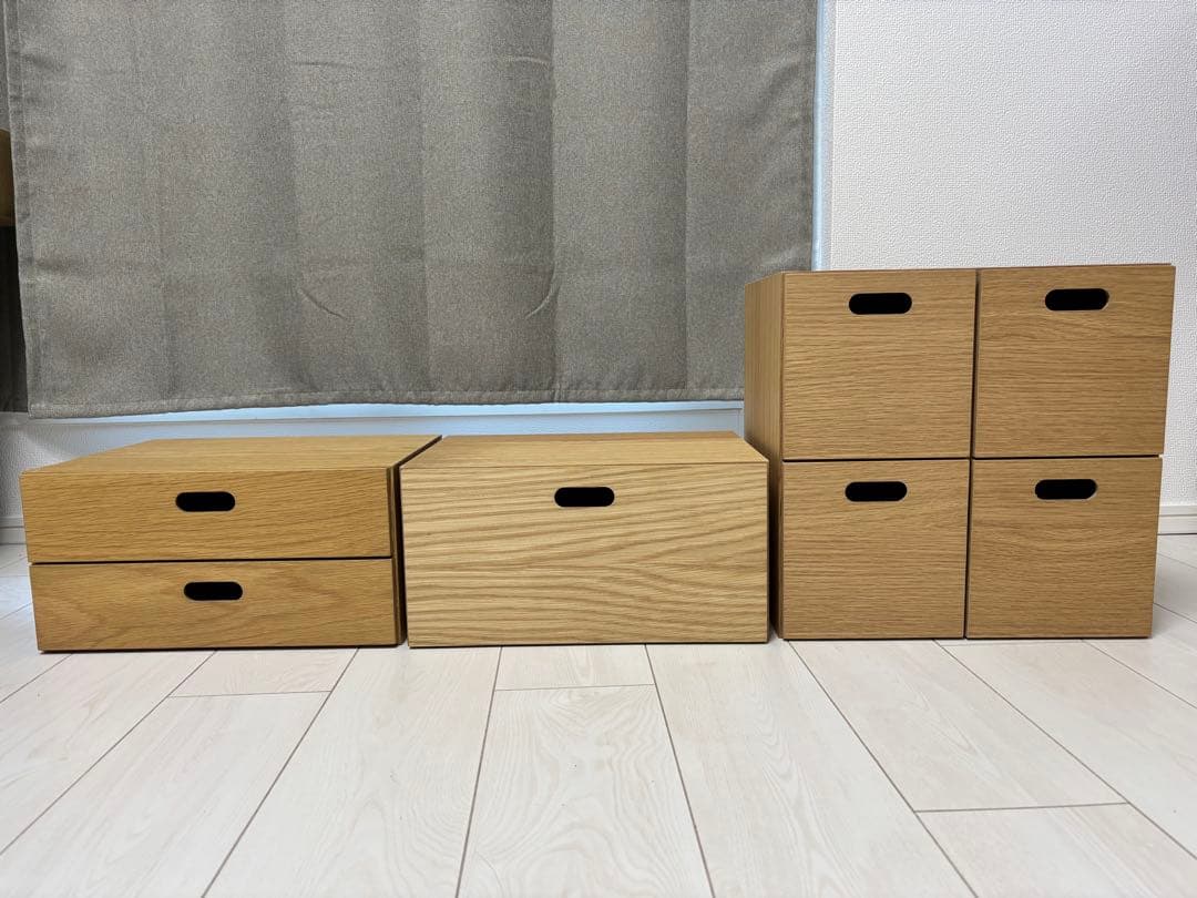 無印良品　スタッキングチェストセット　オーク