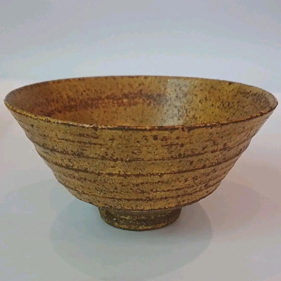 【茶道具】勝龍寺窯 乾伸行作 黄伊羅保茶碗