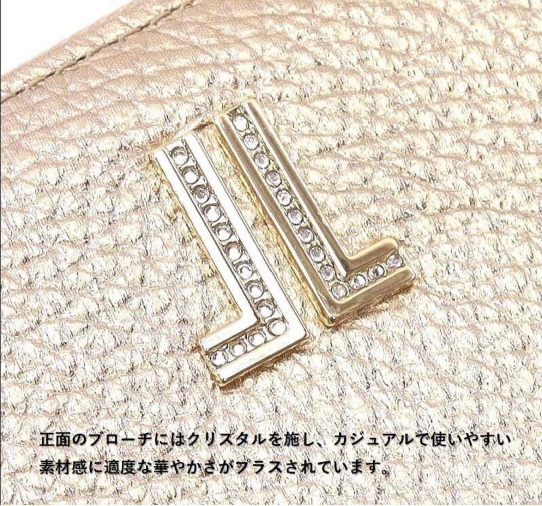 新品未使用　LANVIN 財布　ラウンドファスナー　レザー　ピンク