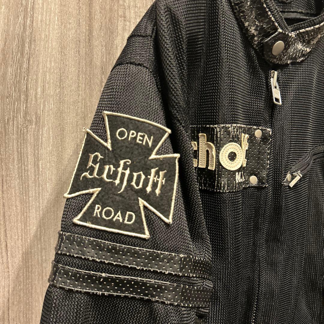 【希少】Schott N.Y.C.刺繍ロゴ ワッペン ブルゾン レザー 古着40