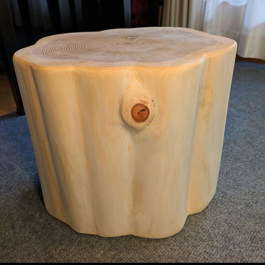 天然ヒバ　切り株　丸太　椅子　スツール　テーブル　高さ約28㎝