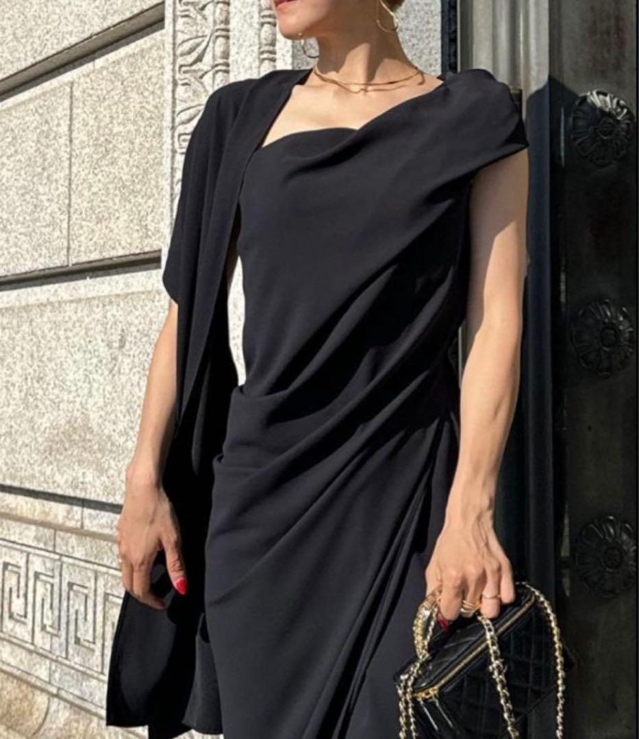 JENNE ワンショルダードレープワンピース