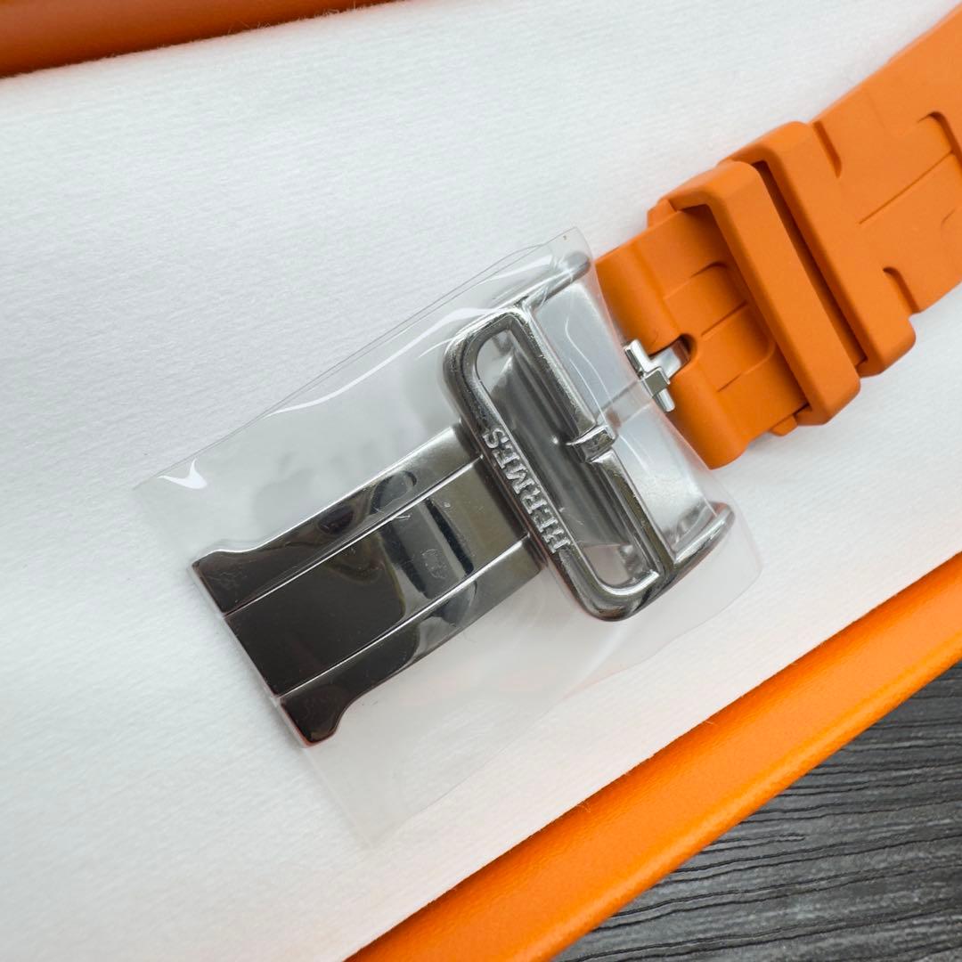 2727 ほぼ未使用　Apple Watch エルメス　キリム　オレンジ　ラバー