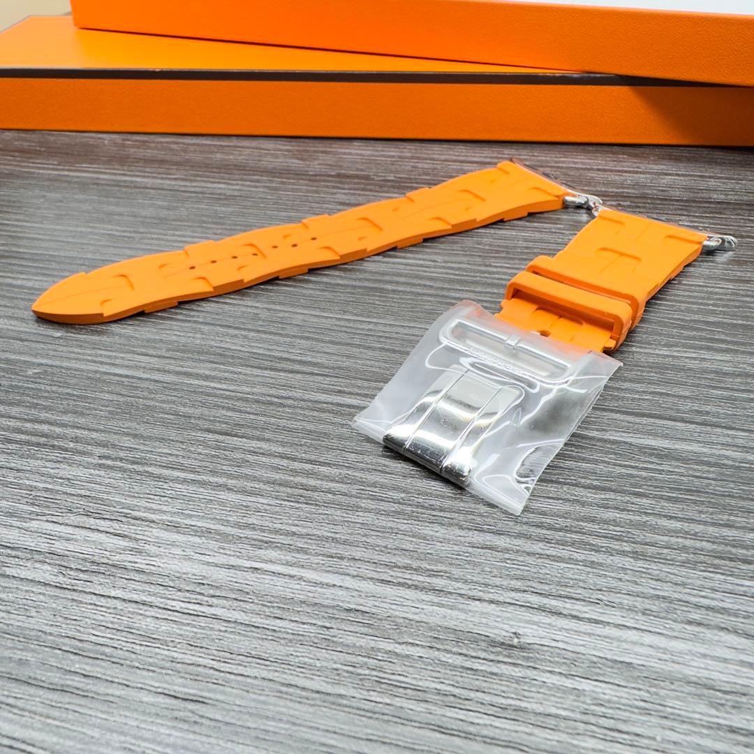 2727 ほぼ未使用　Apple Watch エルメス　キリム　オレンジ　ラバー