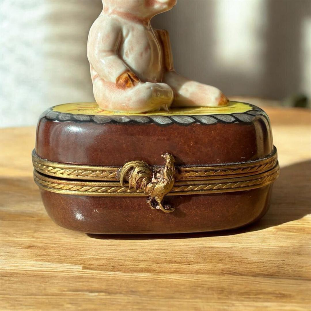 【幸せの象徴】 リモージュボックス ブタ トリンケット 小物入れ フランス