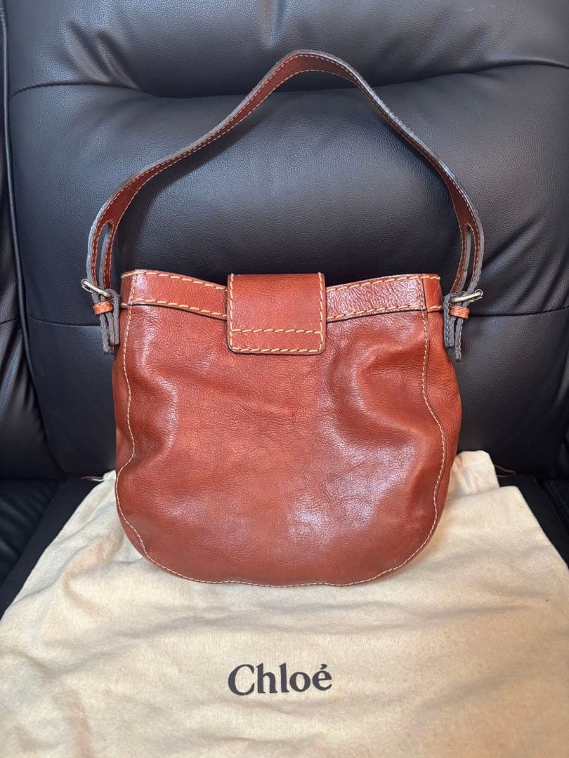 Chloé ブラウンレザーショルダーバッグ 保存袋付き