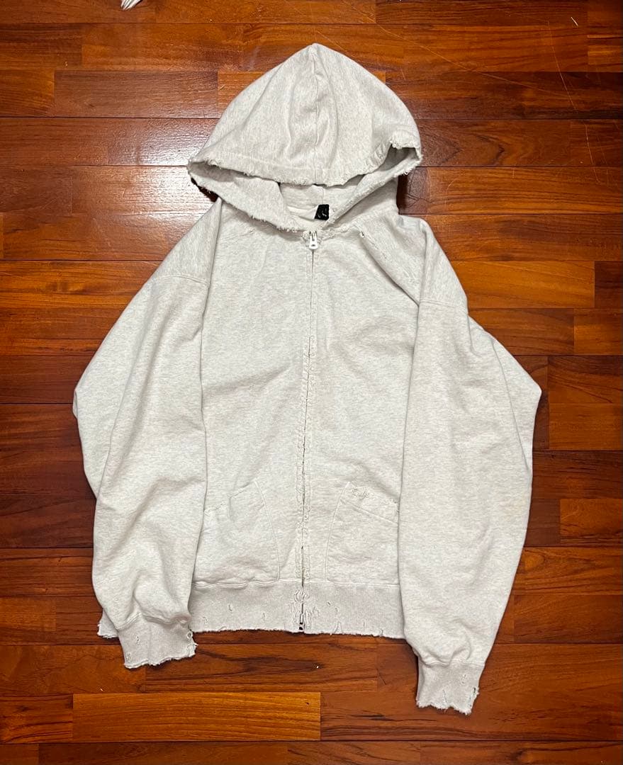 トップス ANCELLM 24AW CRASH ZIP HOODIE size2