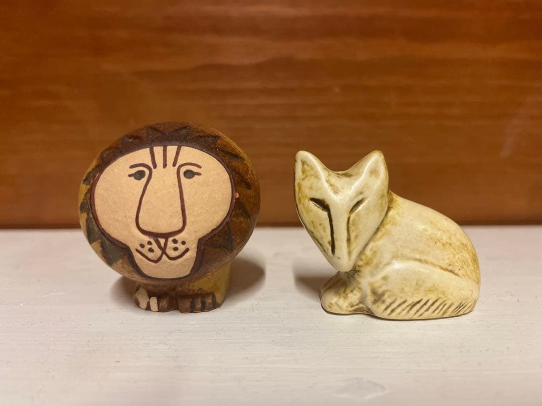 【希少】Lisa Larson リサ・ラーソン　ライオン　キツネ　置物　オブジェ