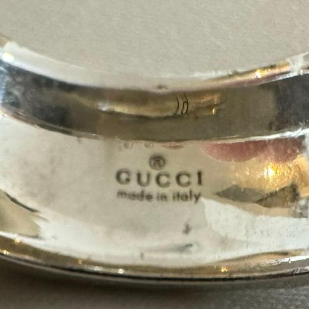 GUCCI ライオンヘッド シルバーリング エングレービング 幅広 指輪