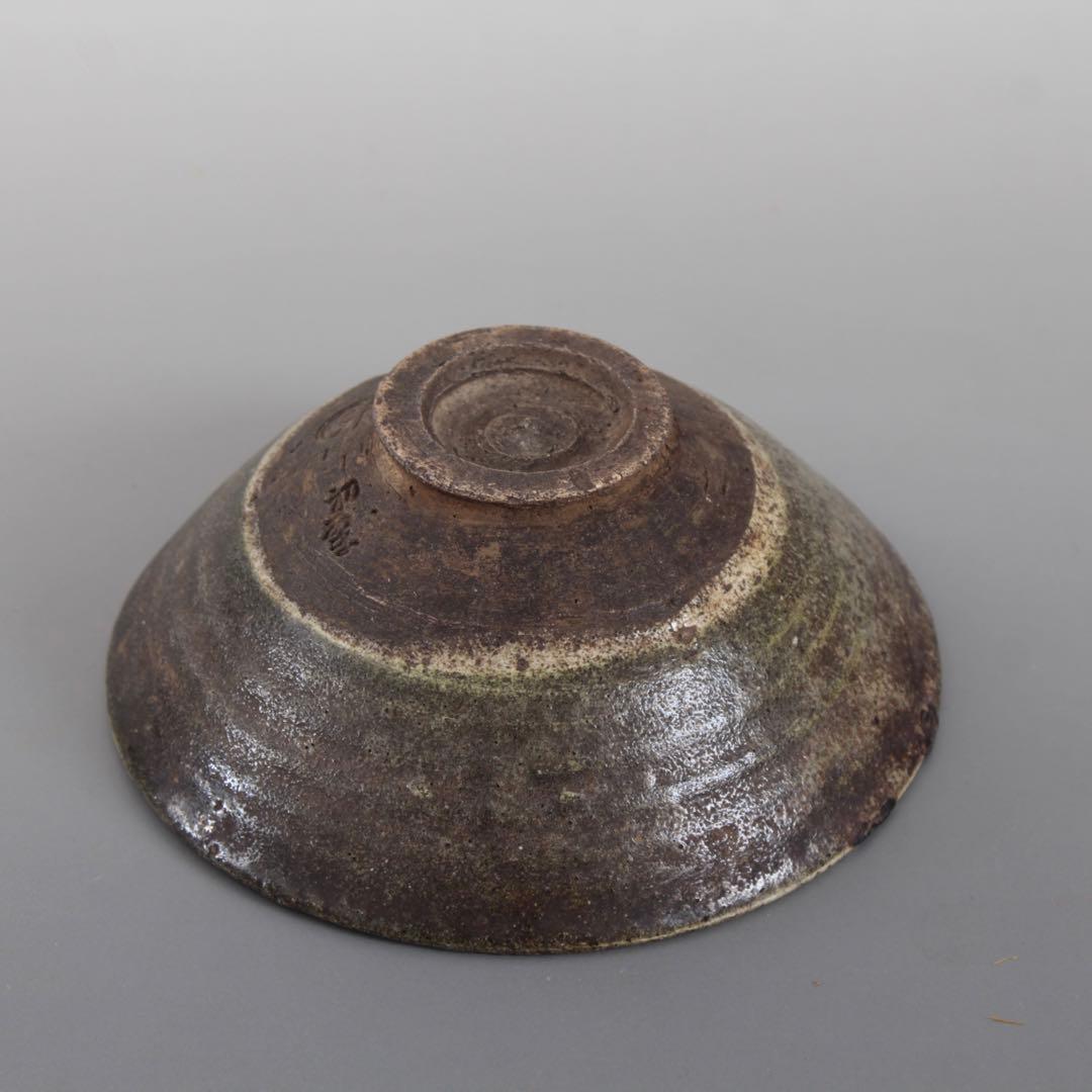 「初雪」はけめ 茶碗 加藤石春 茶道具 古美術 古道具 アンティーク