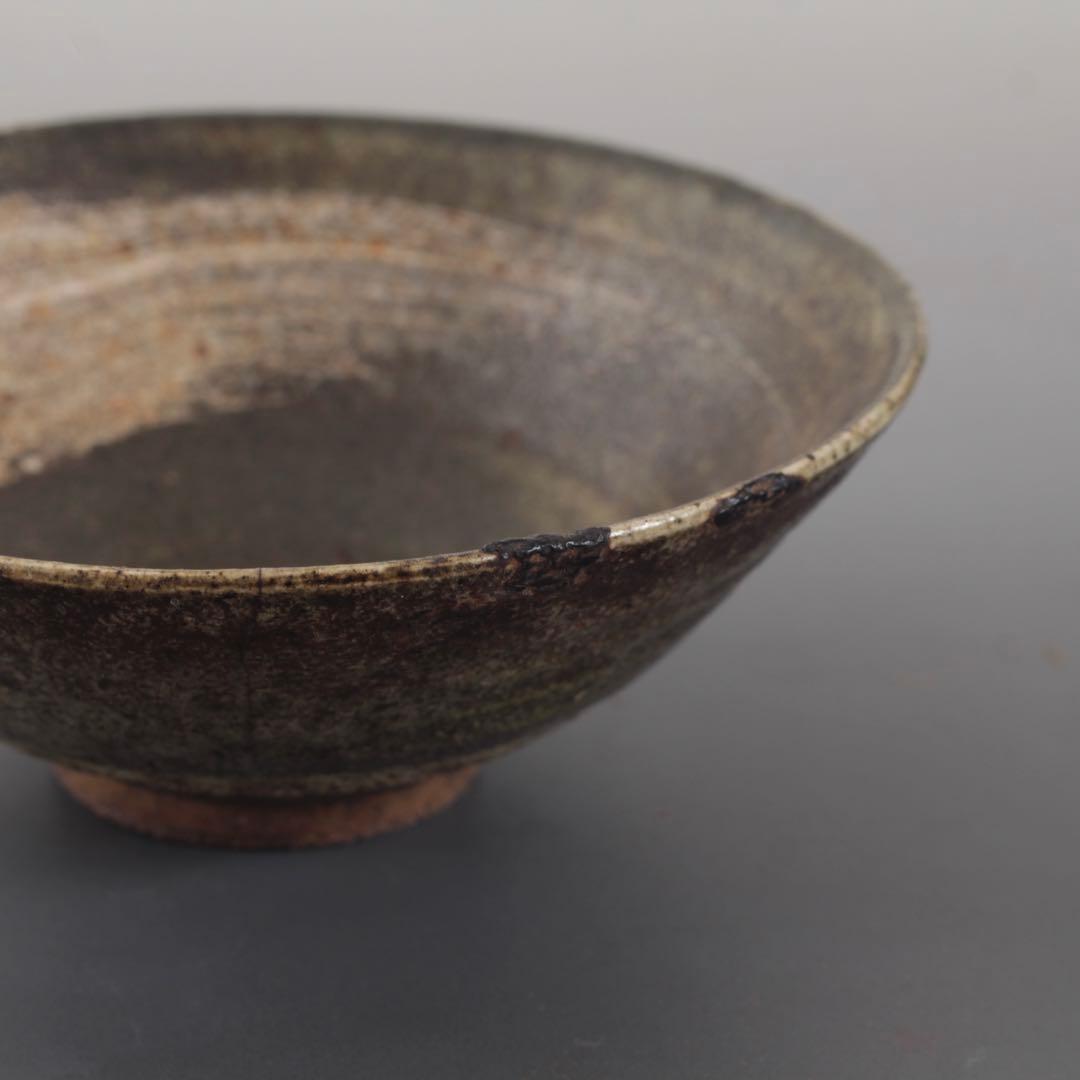 「初雪」はけめ 茶碗 加藤石春 茶道具 古美術 古道具 アンティーク