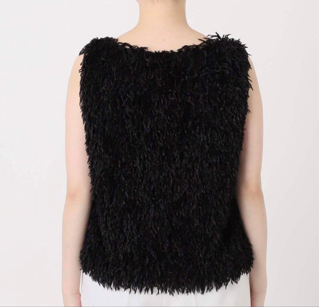 なな大人気商品！ノーブル　フェザーヤーンタンクトッププルオーバー　ブラック