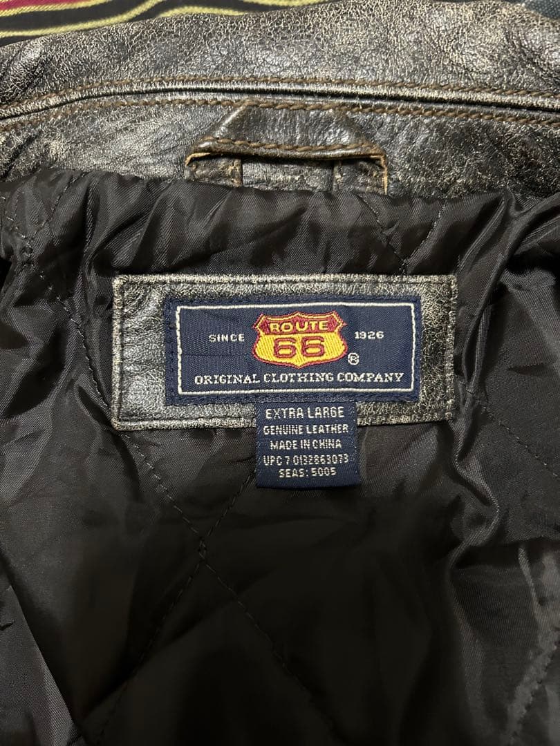 値下ルート66 ヴィンテージレザー ジャケット　ジョニーデップ風フェード1926