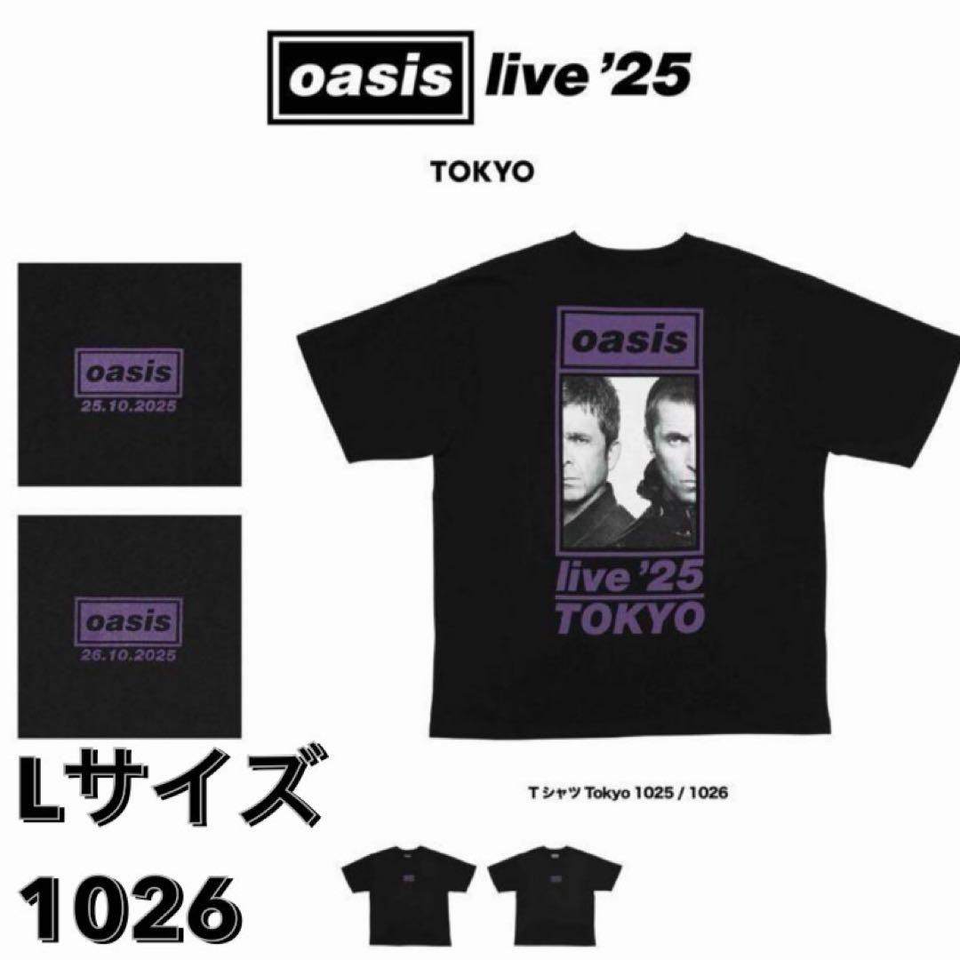 oasis 会場限定ライブTシャツ 黒 Lサイズ1026日付